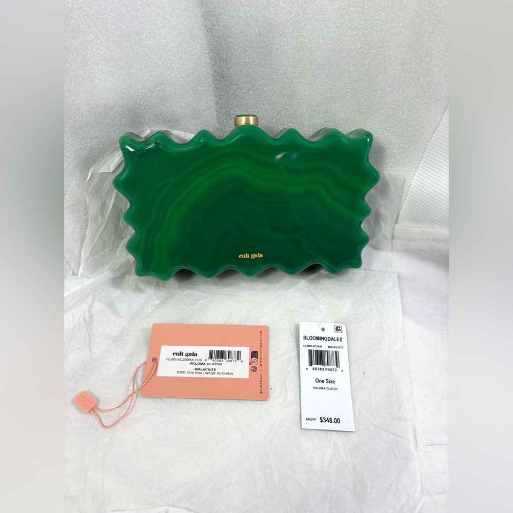 Cult Gaia Paloma Clutch. Malachite/Gold. - Picture 7 of 17